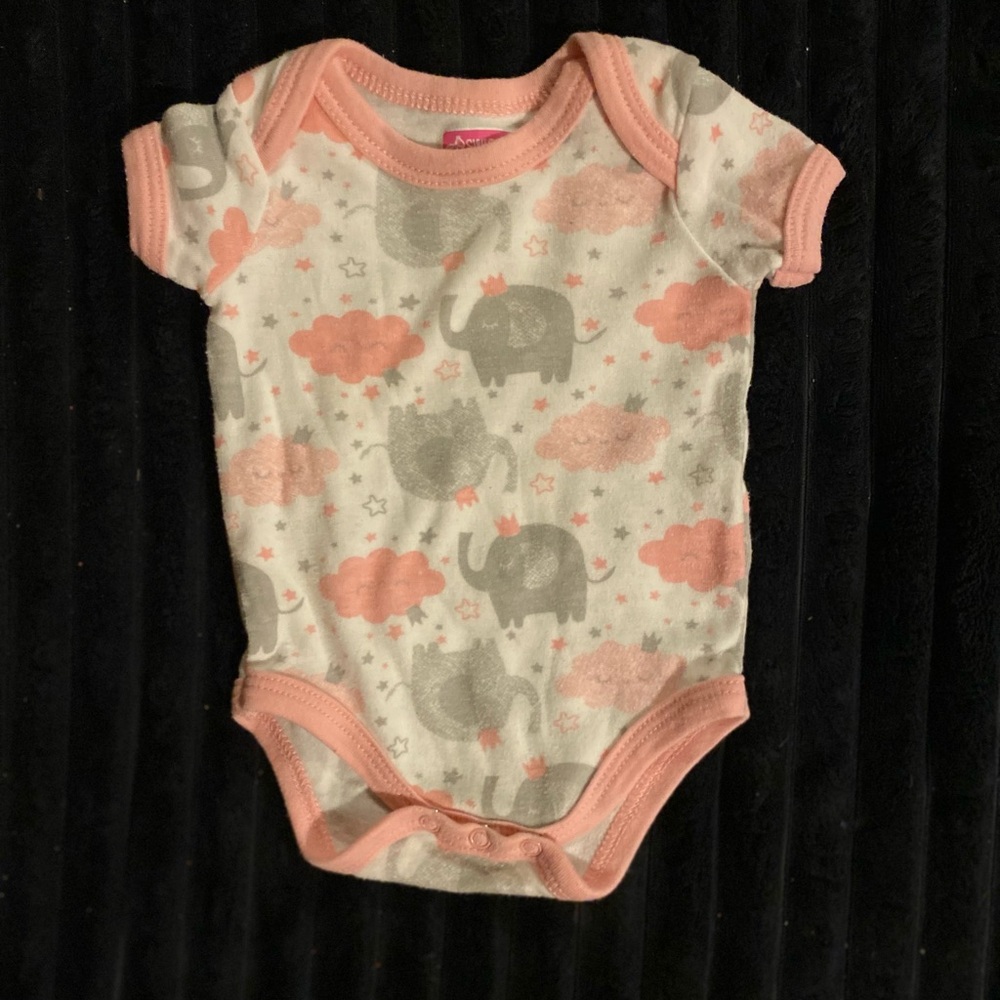 Swiggles Pink and Gray Elephant Bodysuit